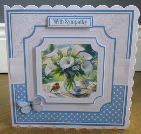 SYMPATHY FLOWERS WITH ROBIN by Johanna Lambert