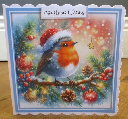 10 Sparkling Christmas Robin Scenes Card Fronts 8x8 inches JPEG by Johanna Lambert