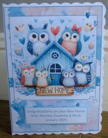 Owls New Home A5 Topper and Decoupage by Johanna Lambert