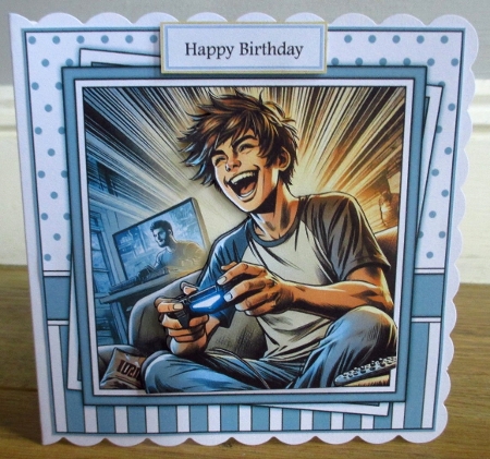 Game On, a gamer pyramage birthday card mini kit. by Johanna Lambert