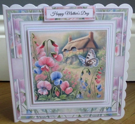 Butterfly And Sweet Peas by Johanna Lambert