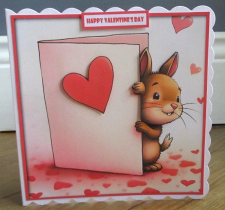 Valentine Bunny Letter Quick Card by Johanna Lambert