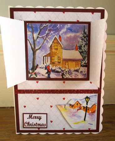 Open the Door! Christmas House Card by Johanna Lambert