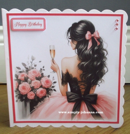 Elegant Birthday Female Card Front 6x6 by Johanna Lambert