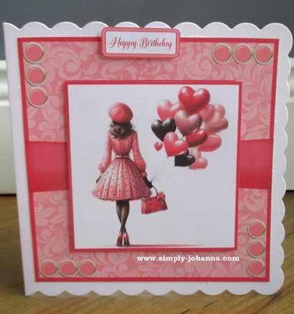 Elegant Birthday Female Card Front 6x6 by Johanna Lambert