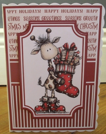 Christmas Giraffe Mini Kit 5x7 (4) by Johanna Lambert