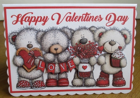 Valentines Teddy Bear A5 Card by Johanna Lambert