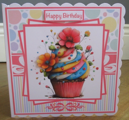 Floral Cupcakes #3 Mini Kit 7x7 (4) by Johanna Lambert