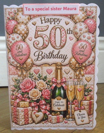 50th birthday female champagne by Johanna Lambert