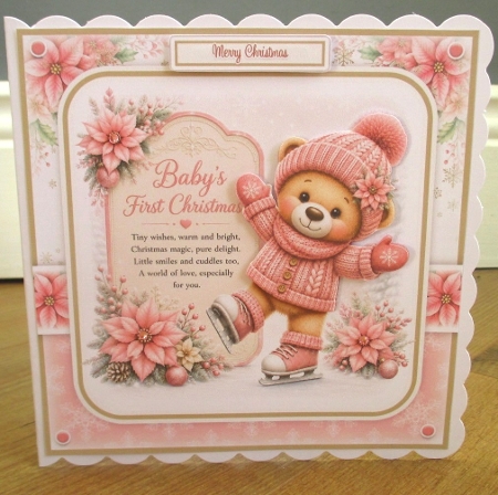 Baby Girls First Christmas Bear Mini Kit by Johanna Lambert