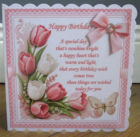 7x7 Tulips and sweet peas birthday wishes choice of four mini kit by Johanna Lambert