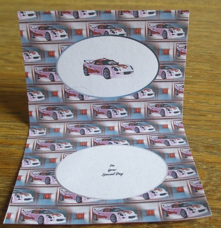 White and Red Sports Car Insert by Johanna Lambert