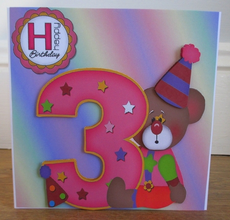 Birthday Bear 3 Yr Old Girl by Johanna Lambert