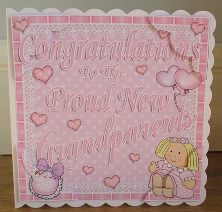 8 x 8 New Grandparents Scalloped Corner Topper by Johanna Lambert