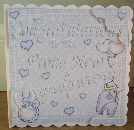 8 x 8 New Grandparents Scalloped Corner Topper by Johanna Lambert