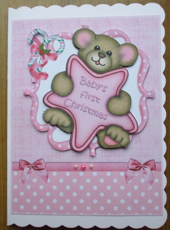 Baby Girls First Christmas Quick Card by Johanna Lambert