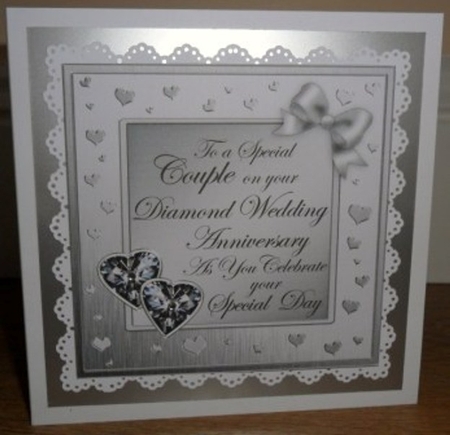 Diamond Wedding Anniversary 8 x 8 Scalloped Corner Topper by Johanna Lambert