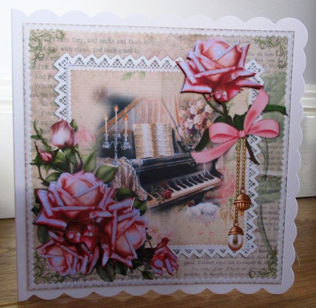 8x8 Shabby Chic Music and Roses by Johanna Lambert