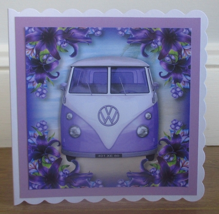 Floral Vw Van - Purple Lilies by Johanna Lambert