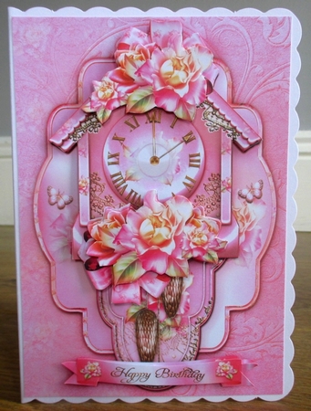 Soft Rose Vintage Wall Clock with Roses by Johanna Lambert
