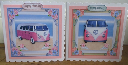 Birthday Decoupage Holiday Camper Van Topper 5 by Johanna Lambert