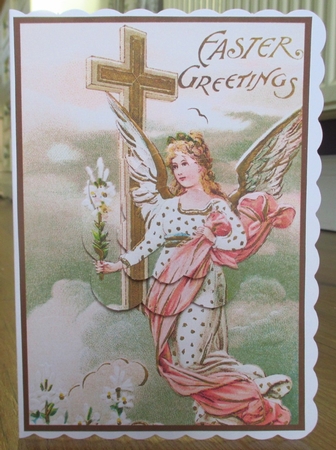 Vintage Easter Angel Scalloped Pyramid by Johanna Lambert