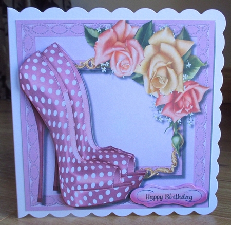 Beautiful Pink Roses and Polka Dot Shoes by Johanna Lambert