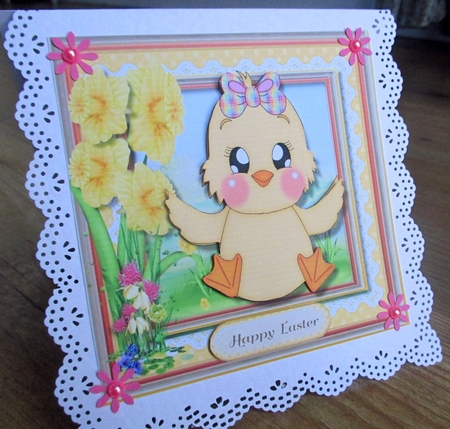 Lovely Little Easter Chick in the Daffodils by Johanna Lambert