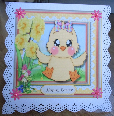 Lovely Little Easter Chick in the Daffodils by Johanna Lambert