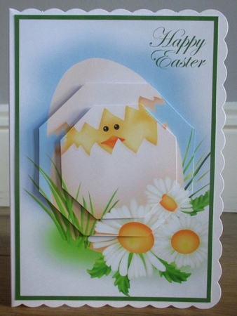 Easter Chicken in Egg Octagon Pyramid by Johanna Lambert
