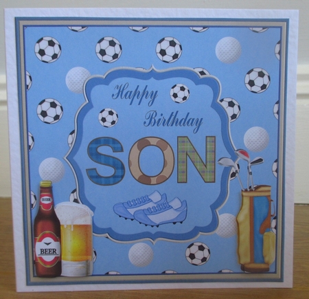 Happy Birthday Son Decoupage Topper by Johanna Lambert