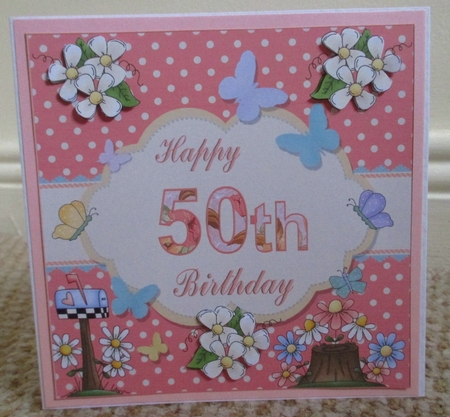 Happy 50th Birthday Butterfly Topper by Johanna Lambert
