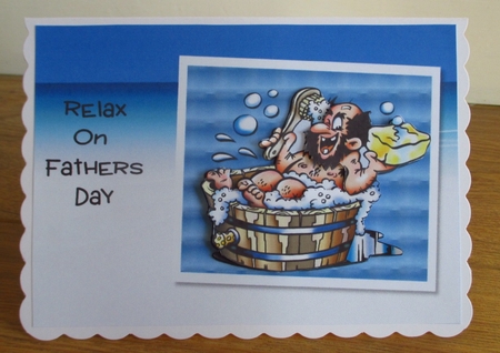 Relax It's Fathers Day Card Front with Decoupage by Johanna Lambert