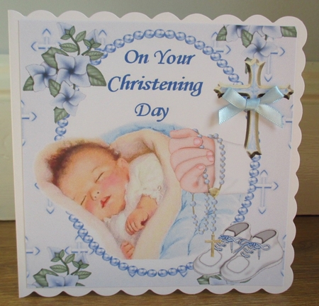 On Your Christening Day Sweet Baby Boy 8x8 by Johanna Lambert