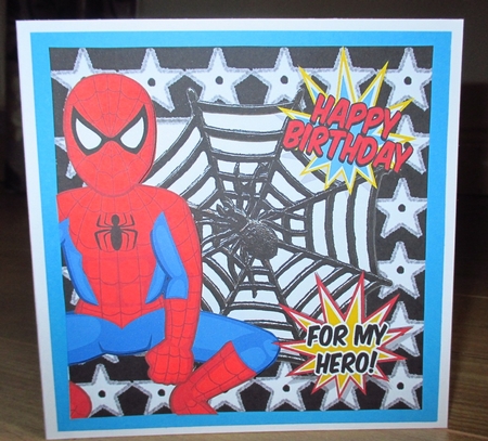 For My Hero, Spiderman in Star Frame with Web 8x8 by Johanna Lambert