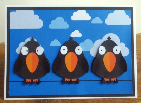 Cartoon Birds Cardfront / Topper by Johanna Lambert