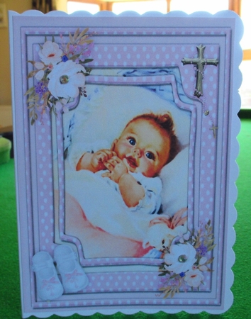Beautiful Christening Card , Pink  by Johanna Lambert