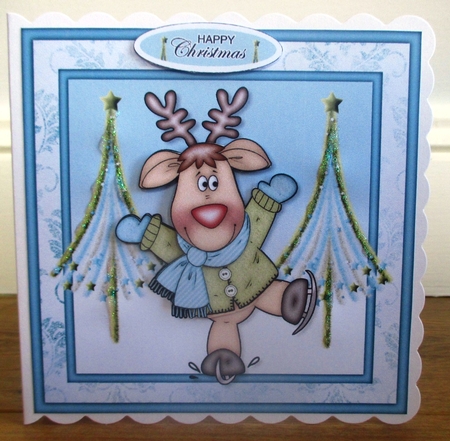 Ice Skating Jingles Reindeer Mini Kit by Johanna Lambert