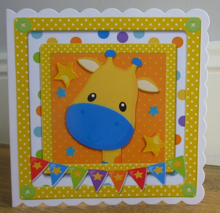 Cute Giraffe 8x8 by Johanna Lambert