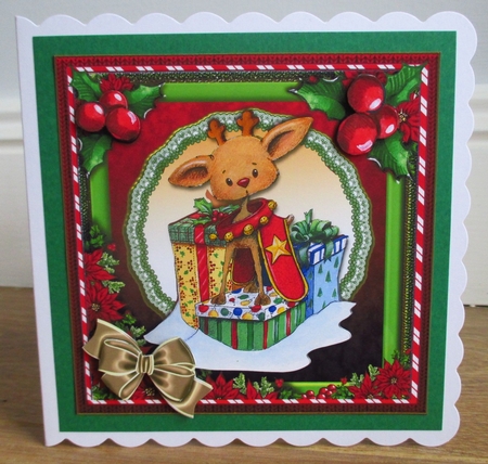 Vintage Christmas Card Front Gifts by Johanna Lambert