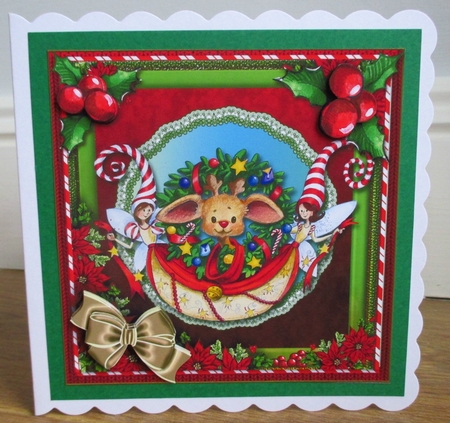 Vintage Christmas  Card front Candycanes by Johanna Lambert