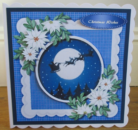 Lovely Scalloped Frame with White Poinsettias  by Johanna Lambert