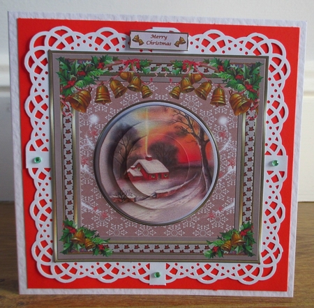 Christmas snowflakes are falling Vintage Topper by Johanna Lambert