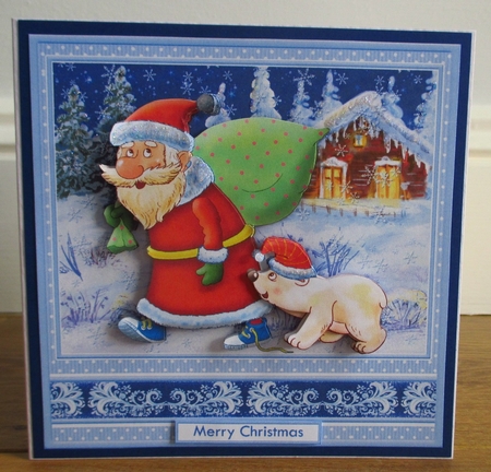 SANTAS LITTLE HELPER 7.8 Christmas Decoupage & Insert Mini Kit by Johanna Lambert