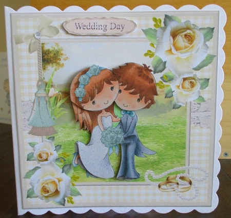 Wedding Couple 8x8 Card Mini Kit & Decoupage by Johanna Lambert