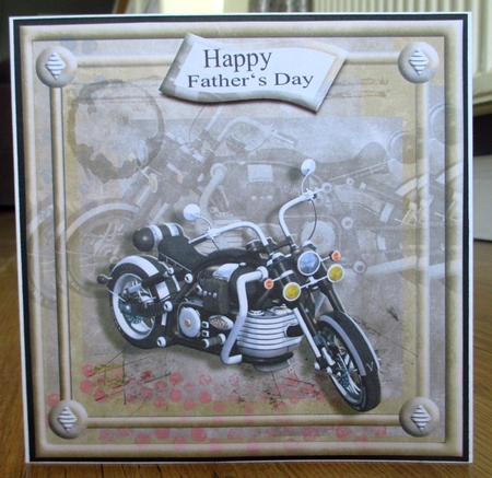 Grunge Motorcycle Card Topper various occasions by Johanna Lambert