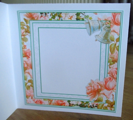 Silver Bells & Roses Wedding Card Insert Panel by Johanna Lambert