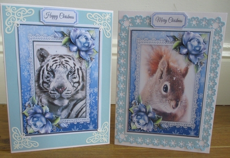 2 6x4 Squirrel & White Tiger Toppers by Johanna Lambert