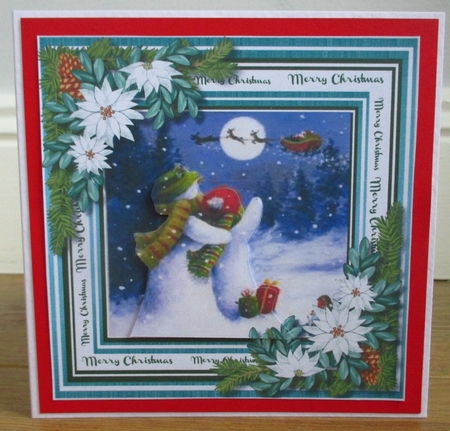 Presents for the Snowman  with Poinsettias  by Johanna Lambert