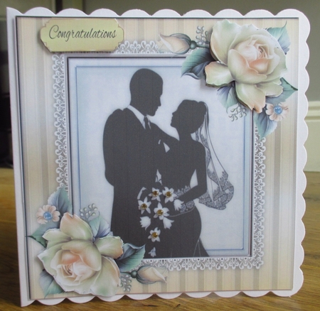 Mr & Mrs Golden Silhouette 8x8 by Johanna Lambert